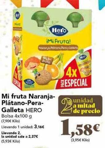 Gadis Mi fruta naranja-plátano-pera-galleta hero oferta
