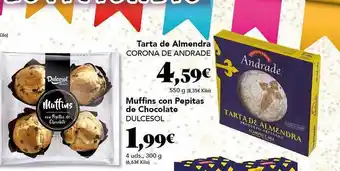 Gadis Tarta de almendra corona de andrade muffins con pepitas de chocolate dulcesol oferta