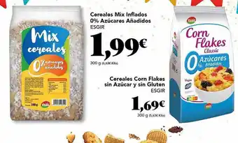 Gadis Cereales mix inflados 0% azúcares añadidos esgir cereales corn flakes sin azúcar y sin gluten esgir oferta