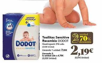 Gadis 2a unidad 70% descuento toallitas sensitive recambio dodot oferta