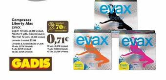 Gadis 2a unidad 70% descuento compresas liberty alas evax oferta