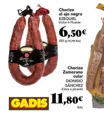 Gadis Chorizo al ajo negro ezequiel chorizo zamorano cular dionisio sánchez oferta