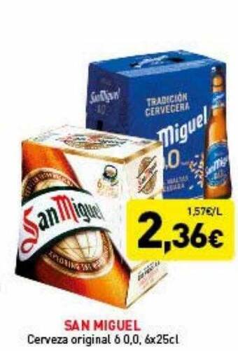 Hiperber San miguel cerveza original o 0.0 oferta