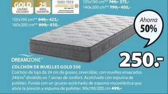 JYSK Dreamzone colchón de muelles gold s30 oferta