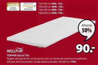 JYSK Wellpur topper gold t30 oferta