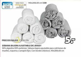 JYSK Sábana bajera ajustable de jersey oferta