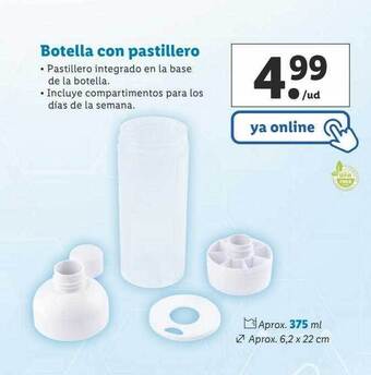 Lidl Botella con pastillero oferta