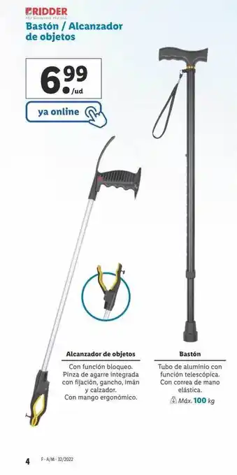 Lidl Fridder bastón alcanzador de objetos oferta
