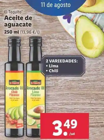 Lidl El tequito aceite de aguacate oferta