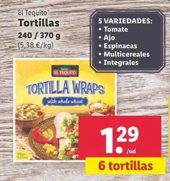 Lidl El tequito tortillas oferta