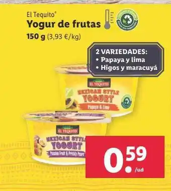 Lidl El tequito yogur de frutas oferta
