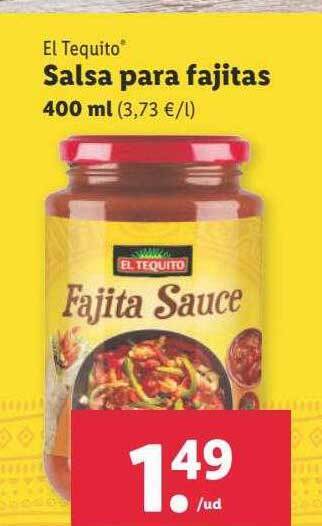 Lidl El tequito salsa para fajitas oferta