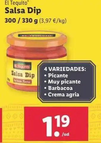 Lidl El tequito salsa dip oferta