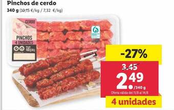Lidl Pinchos de cerdo oferta