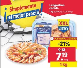 Lidl Langostino cocido oferta