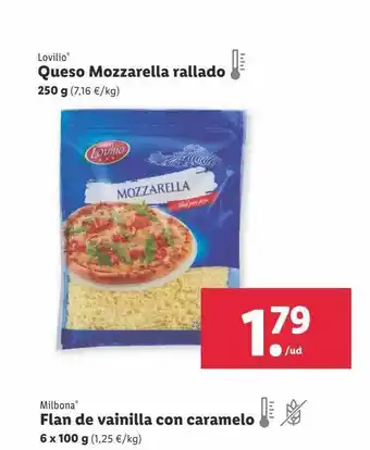 Lidl Lovilio queso mozzarella rallado oferta