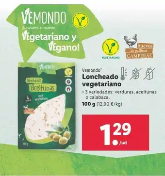 Lidl Vemondo loncheado vegetariano oferta
