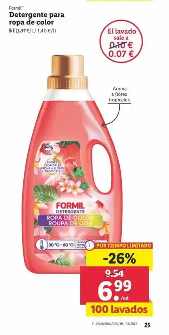Lidl Formil detergente para ropa de color oferta