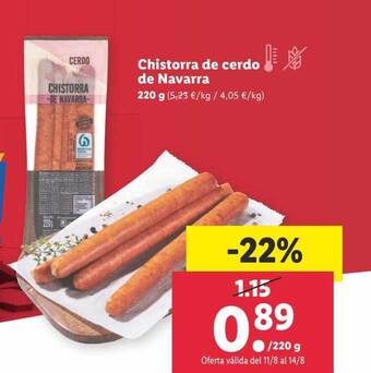 Lidl Chistorra de cerdo de navarra oferta