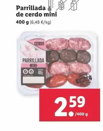 Lidl Parrillada de cerdo mini oferta
