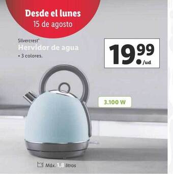 Lidl Silvercrest hervidor de agua oferta