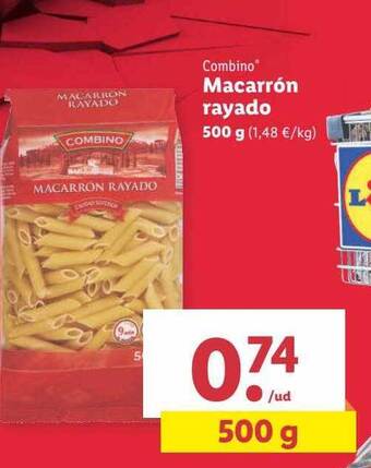 Lidl Combino macarrón rayado oferta