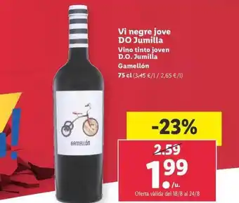 Lidl Vino tinto joven d.o. jumilla gamellón oferta