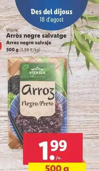 Lidl Vitasia arroz negro salvaje oferta
