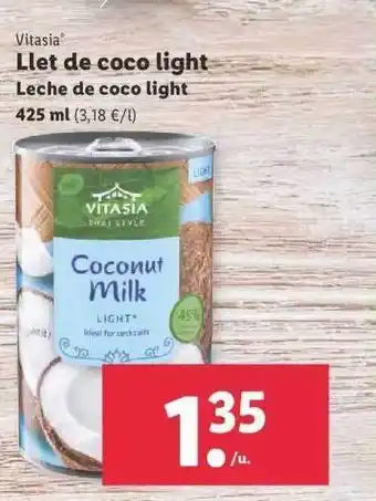 Lidl Vitasia leche de coco light oferta