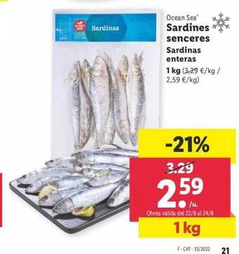 Lidl Ocean sea sardinas enteras oferta