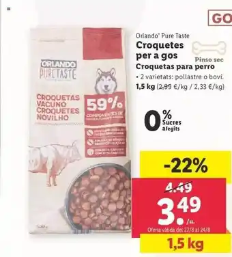 Lidl Orlando pure taste croquetas para perro oferta