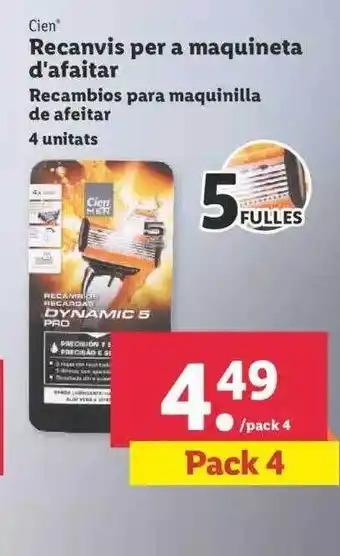 Lidl Cien recambios para maquinilla de afeitar oferta