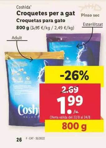 Lidl Coshida croquetas para gato oferta