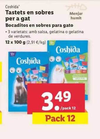 Lidl Coshida bocaditos en sobres para gato oferta