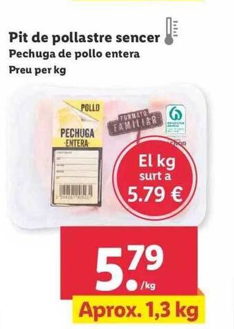 Lidl Pechuga de pollo entera oferta