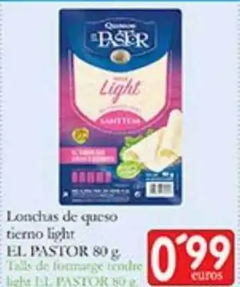 Supermercados Bip Bip Lonchas de queso tierno light el pastor oferta