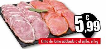 Unide Supermercados Cinta de lomo adobada o al ajillo el kg oferta