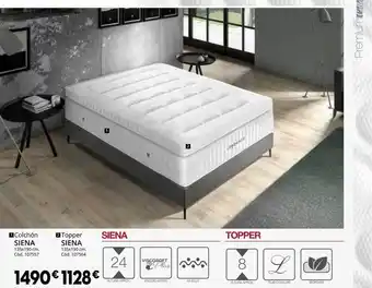 Conforama Colchón siena, topper siena oferta