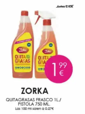 Muchas Perfumerías Zorka quitagrasas frasco - pistola oferta