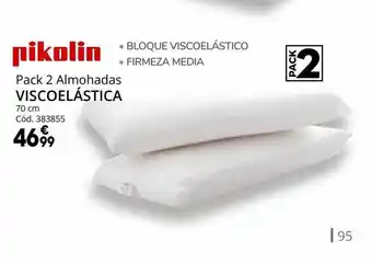 Conforama Nikolin pack 2 almohadas viscoelástica oferta