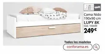 Conforama Cama nido 190x90 cm lupy 8k oferta