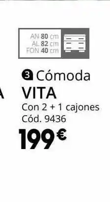 Conforama Cómoda vita con 2 + 1 cajones oferta