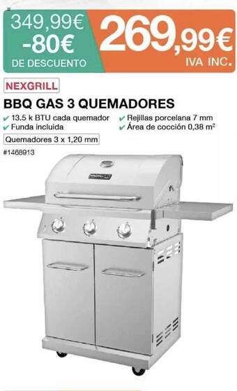 Costco Nexgrill bbq gas 3 quemadores oferta