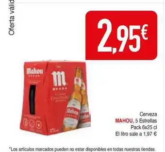 Masymas MAHOU, Cerveza 5 Estrellas oferta