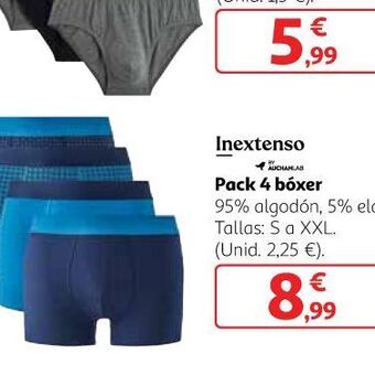 Alcampo Pack 4 bóxer oferta