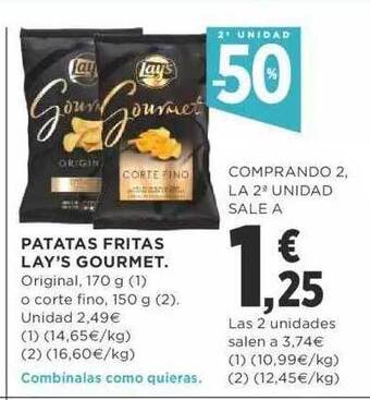 Supercor 2a unidad -50% patatas fritas lay's gourmet oferta