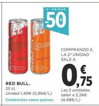 Supercor 2a unidad -50% red bull oferta