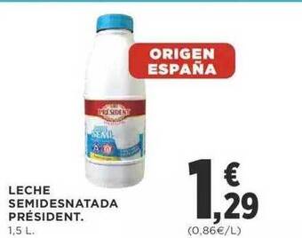 Supercor Leche semidesnatada président oferta