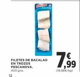 Supercor Filetes de bacalao en trozos pescanova oferta