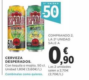 Supercor 2a unidad -50% cerveza desperados oferta